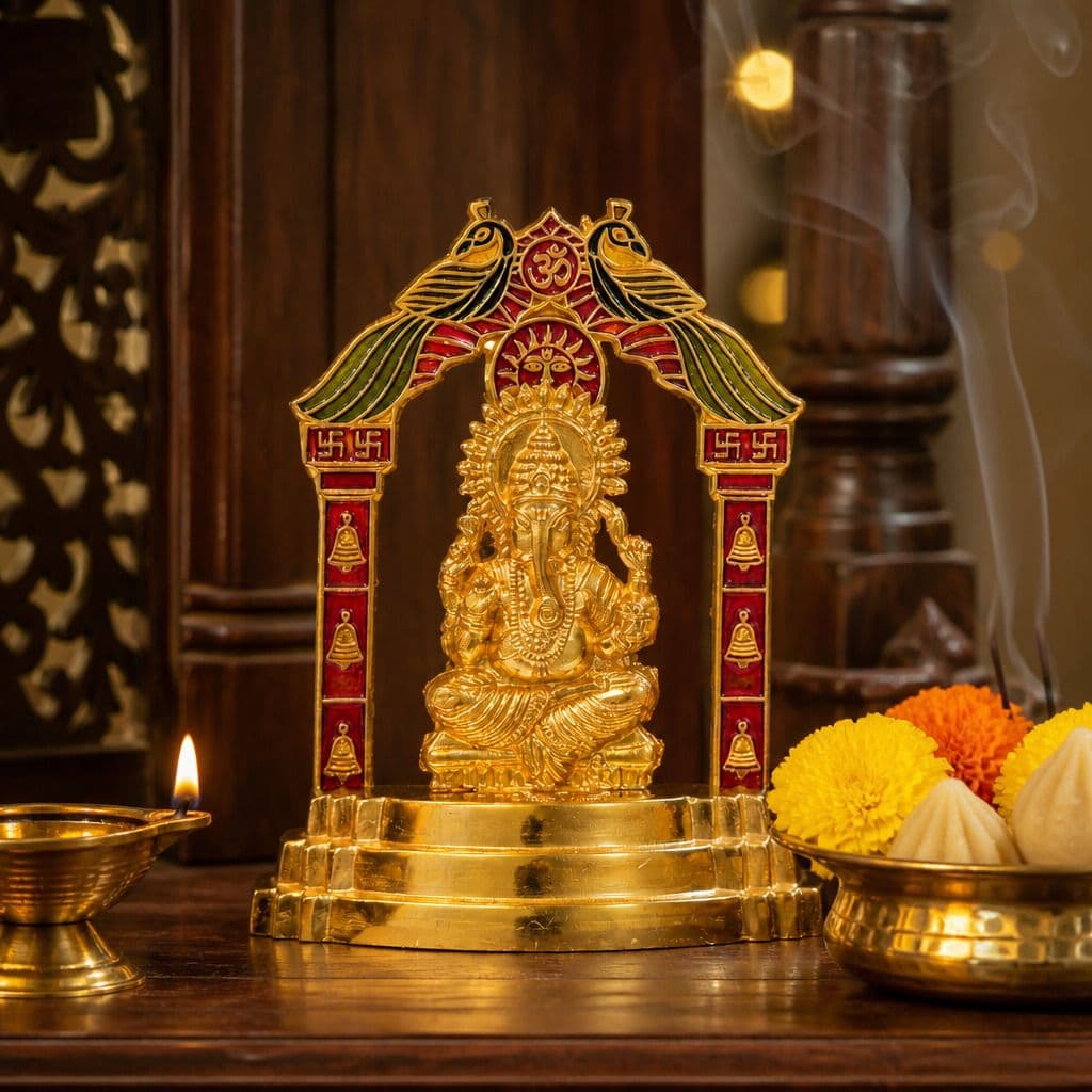 Ganesh Ji Metal Darbar with Peacock Arch