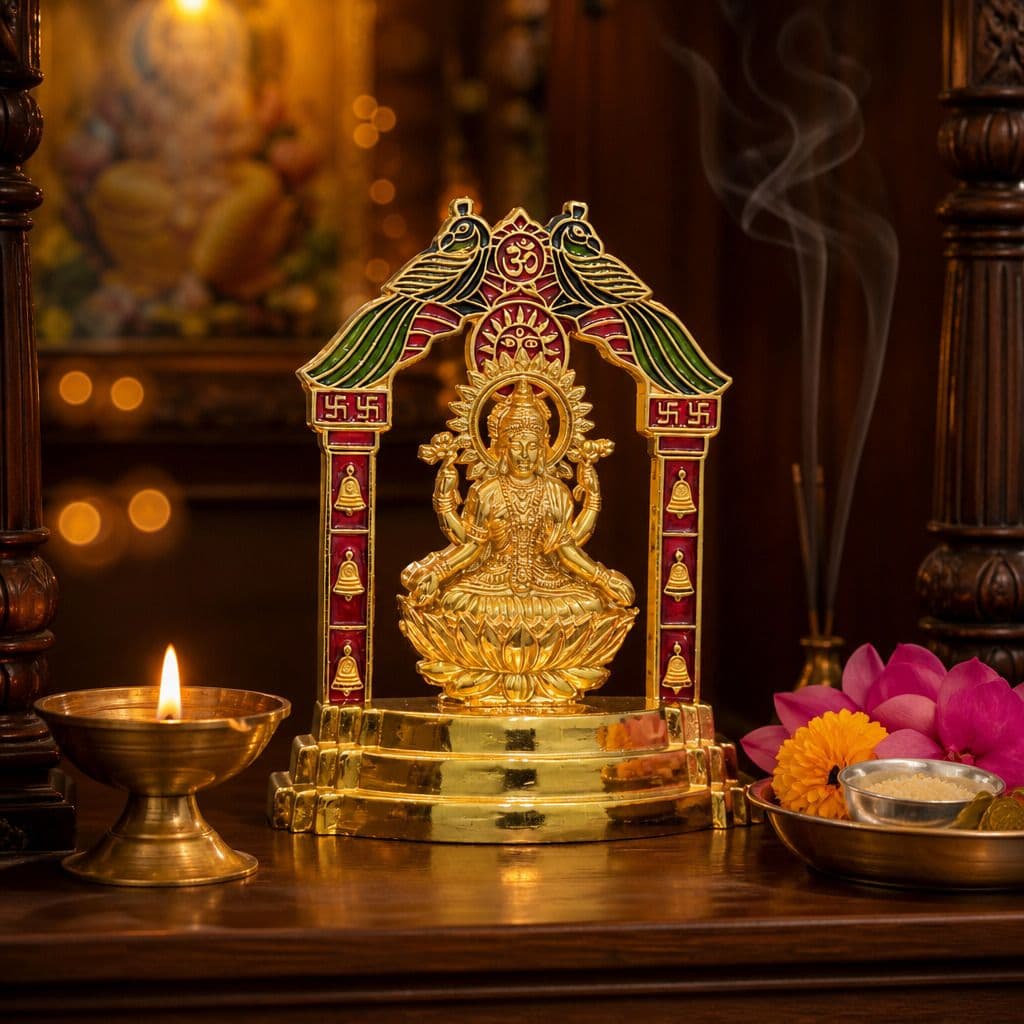 Lakshmi Ji Metal Darbar with Peacock Arch