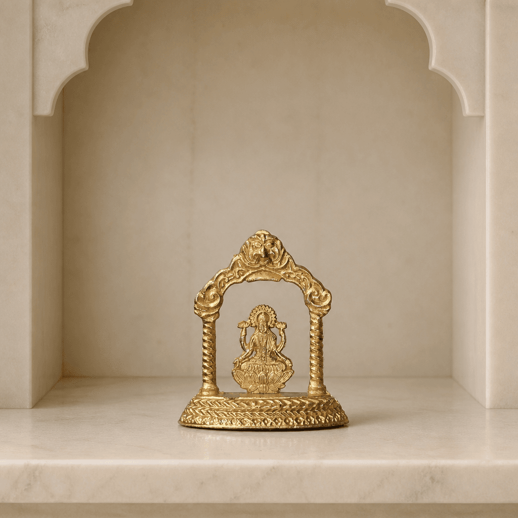 Lakshmi Ji Seated Metal Idol 11 cm for Home Mandir