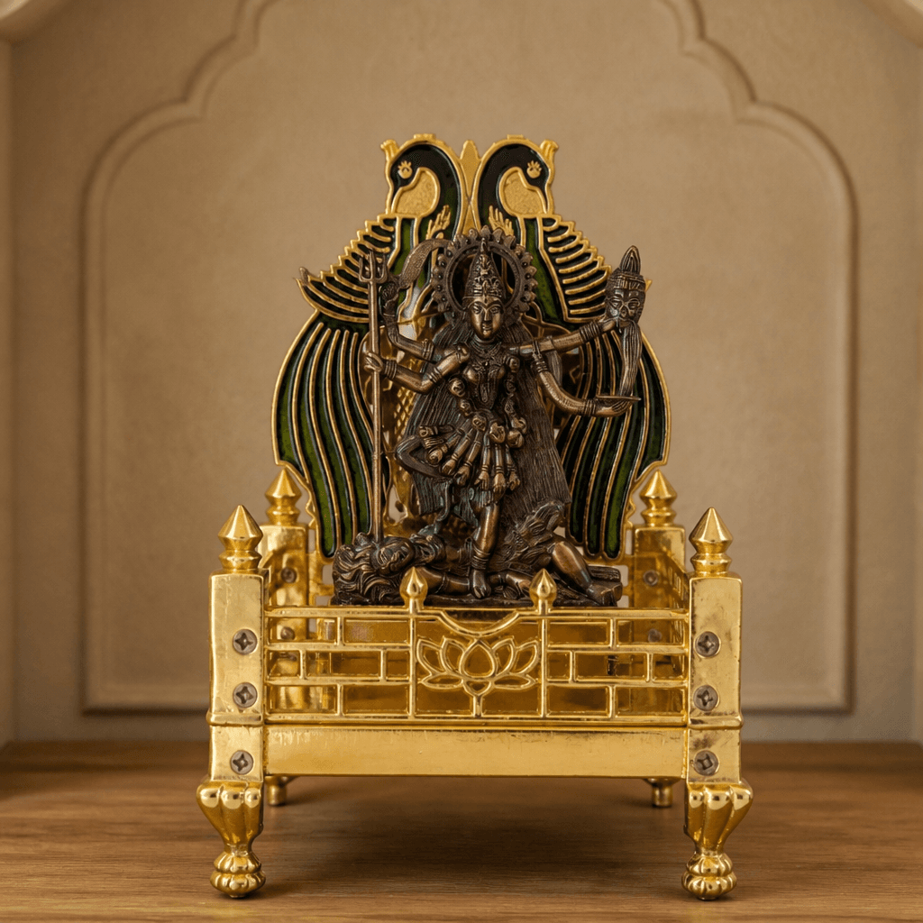 Kali Ji Idol with Singhasan - 2 Component Set 16 cm